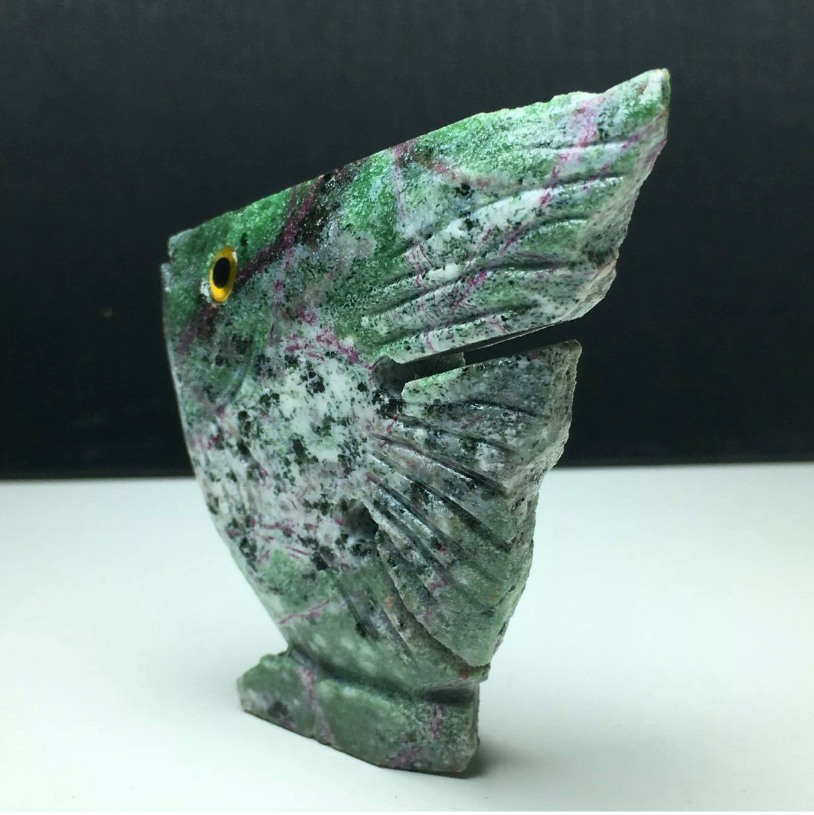 Natural Ruby Zoisite gemstone fish
