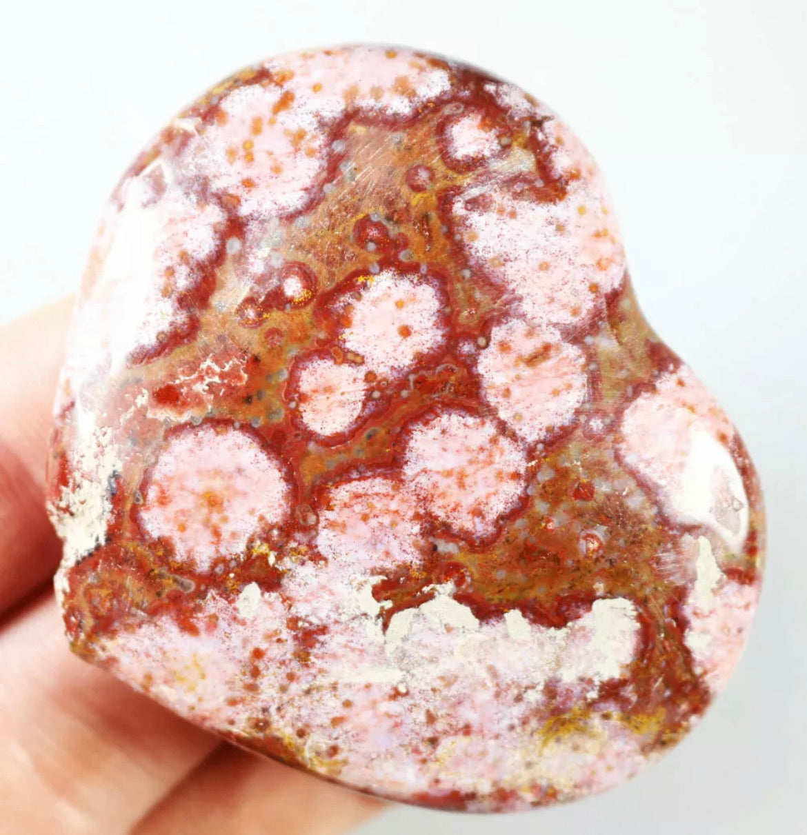 Amazing Ocean Jasper Geode Heart