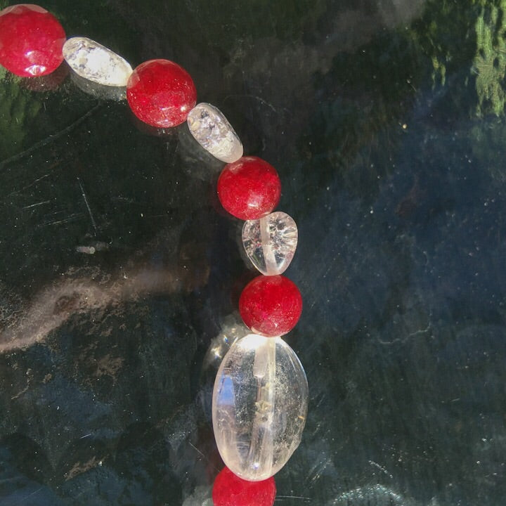 Quartz "LOVE” Holiday Gemstone Bracelet