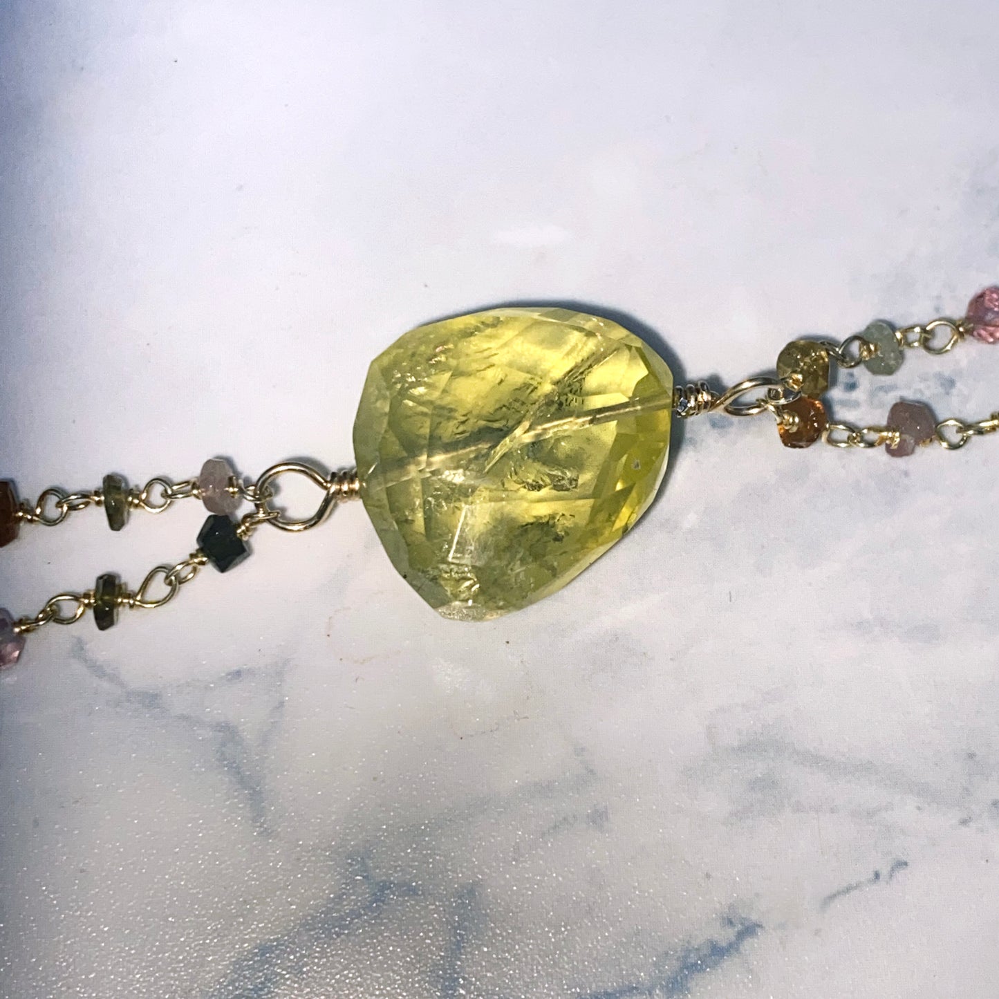Yellow Topaz and Mixed Tourmaline Bracelet
