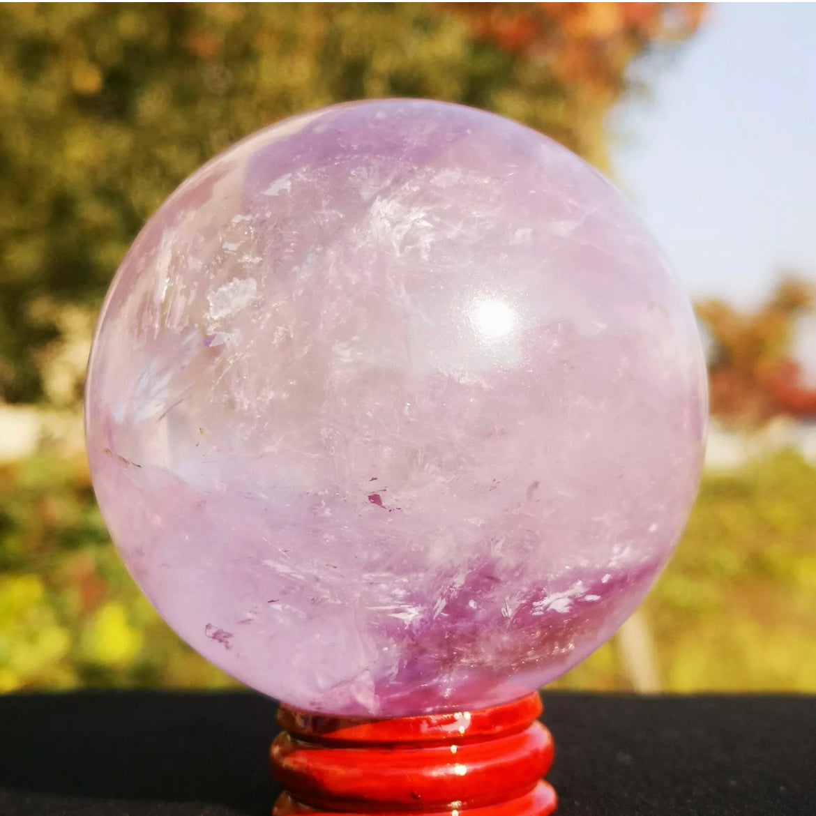 Natural genuine Amethyst gemstone Sphere