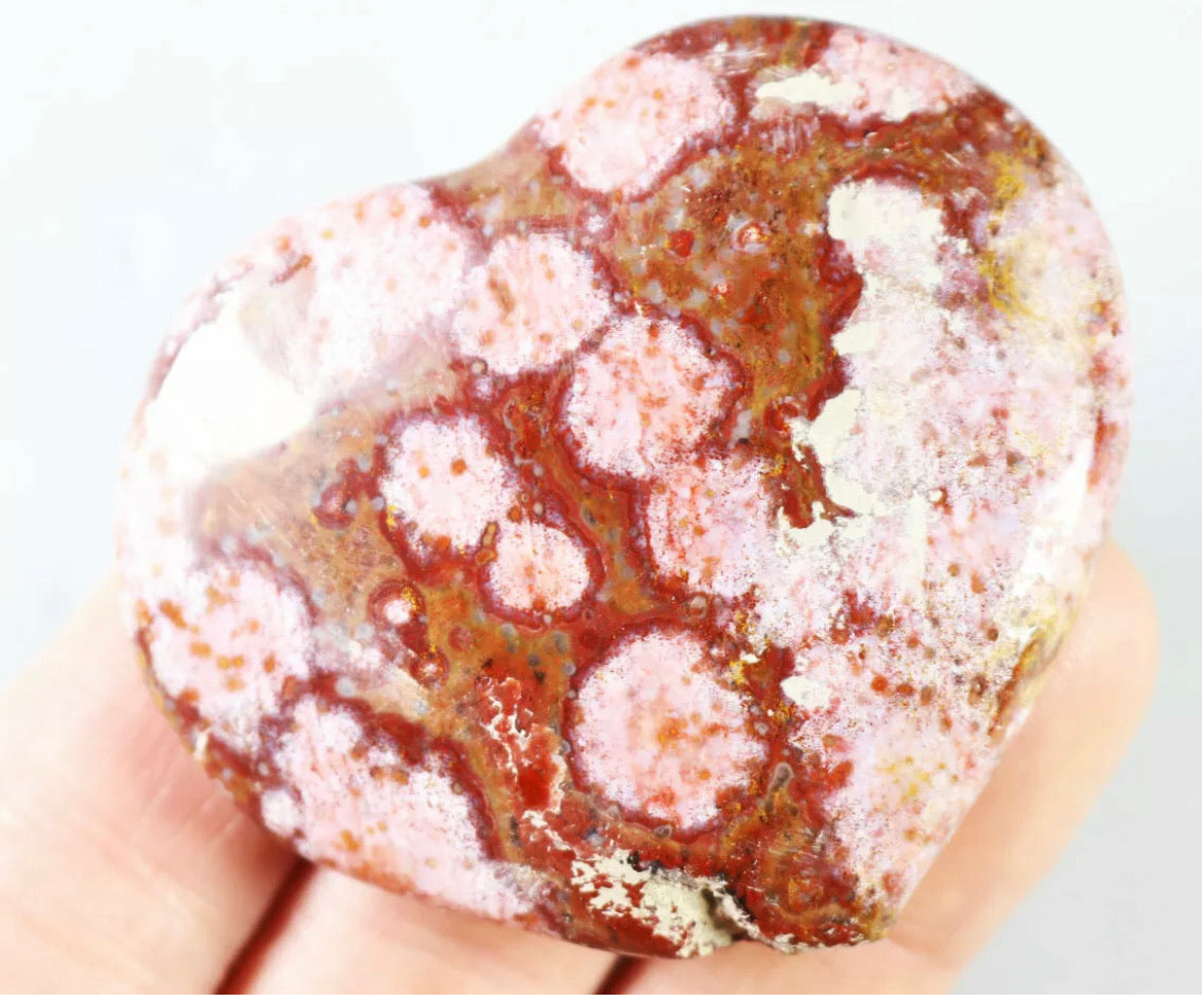 Amazing Ocean Jasper Geode Heart