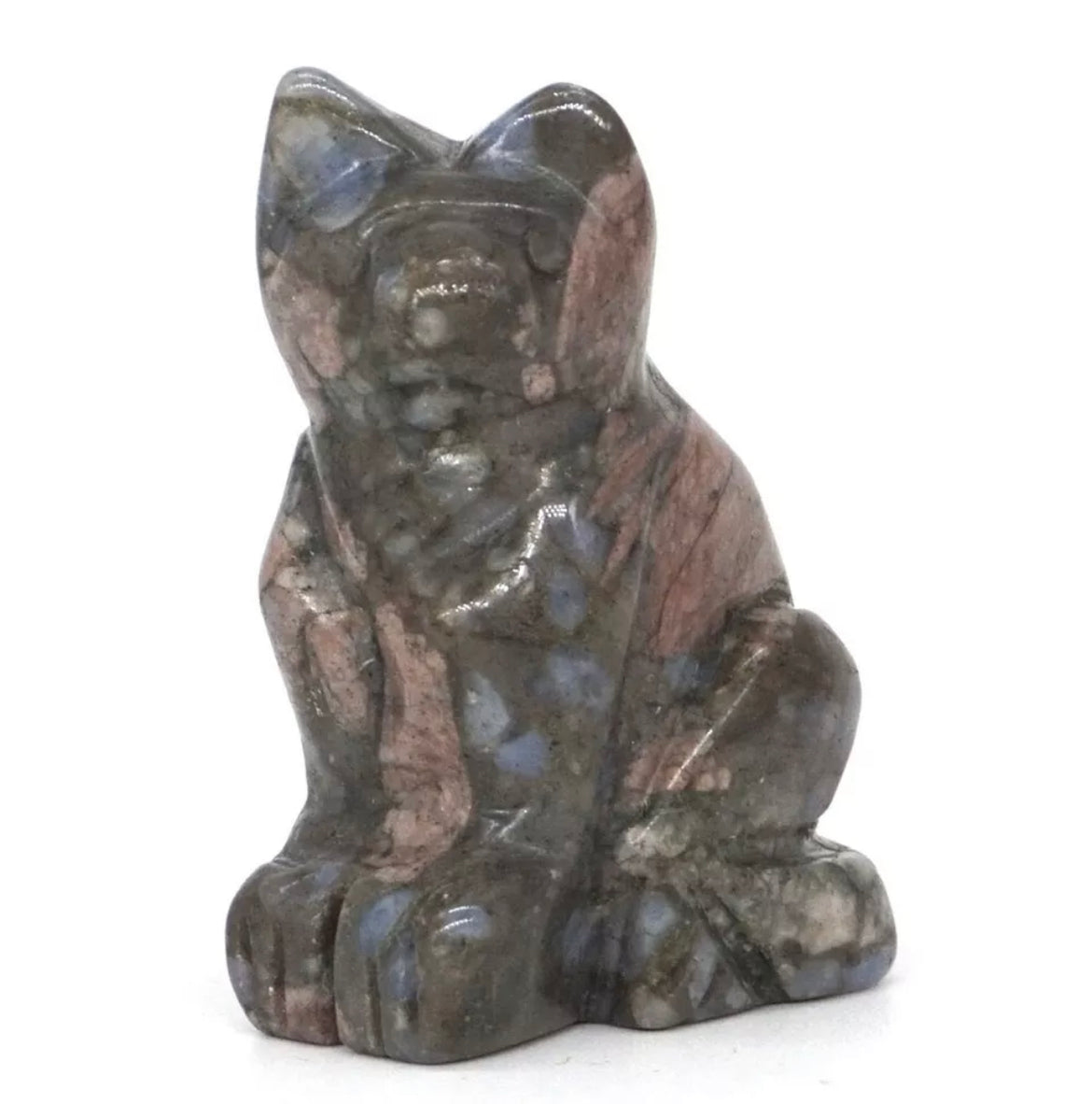 Natural Llanite blue Opal Gemstone Kitty Cat