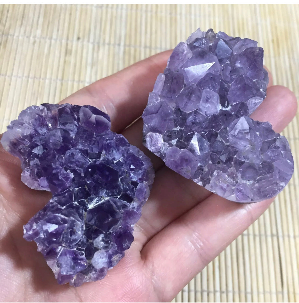 Natural Amethyst heart-shaped  gem quartz cluster crystal Mineral specimens