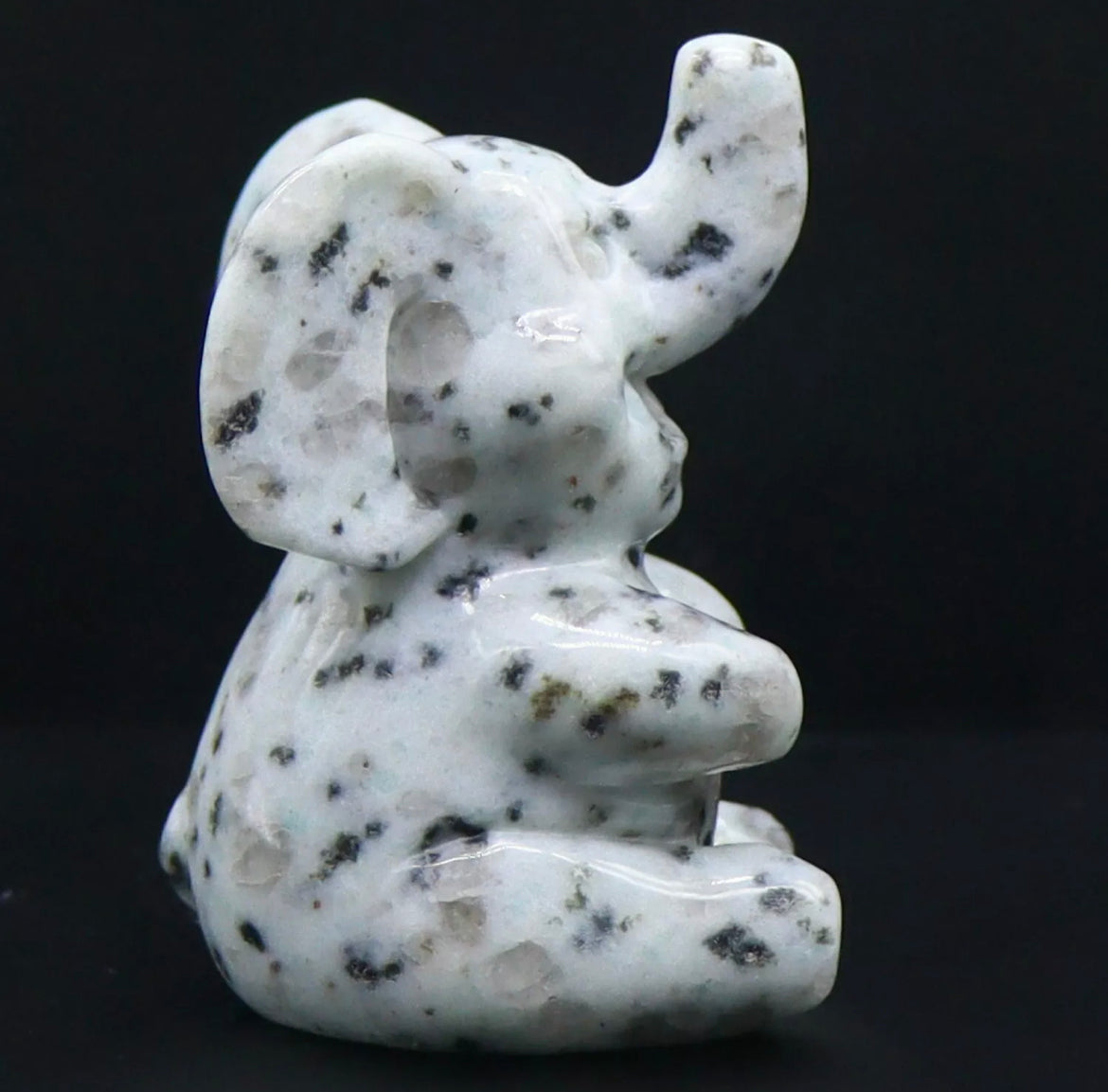 Natural Carved Sesame Jasper Elephant
