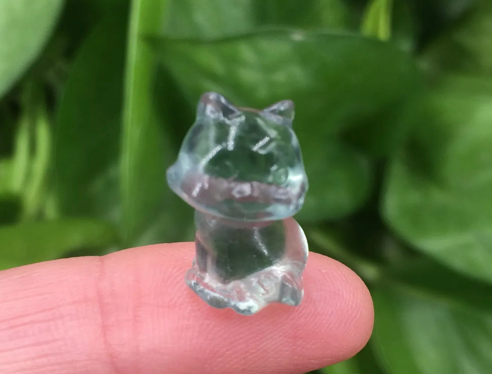 Tiny Fluorite Kitty Cat figurines