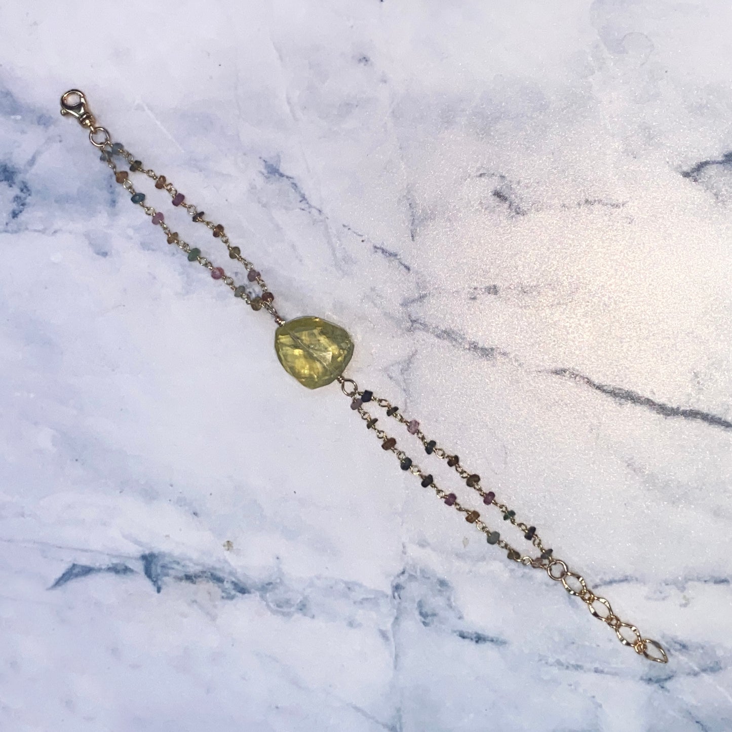 Yellow Topaz and Mixed Tourmaline Bracelet