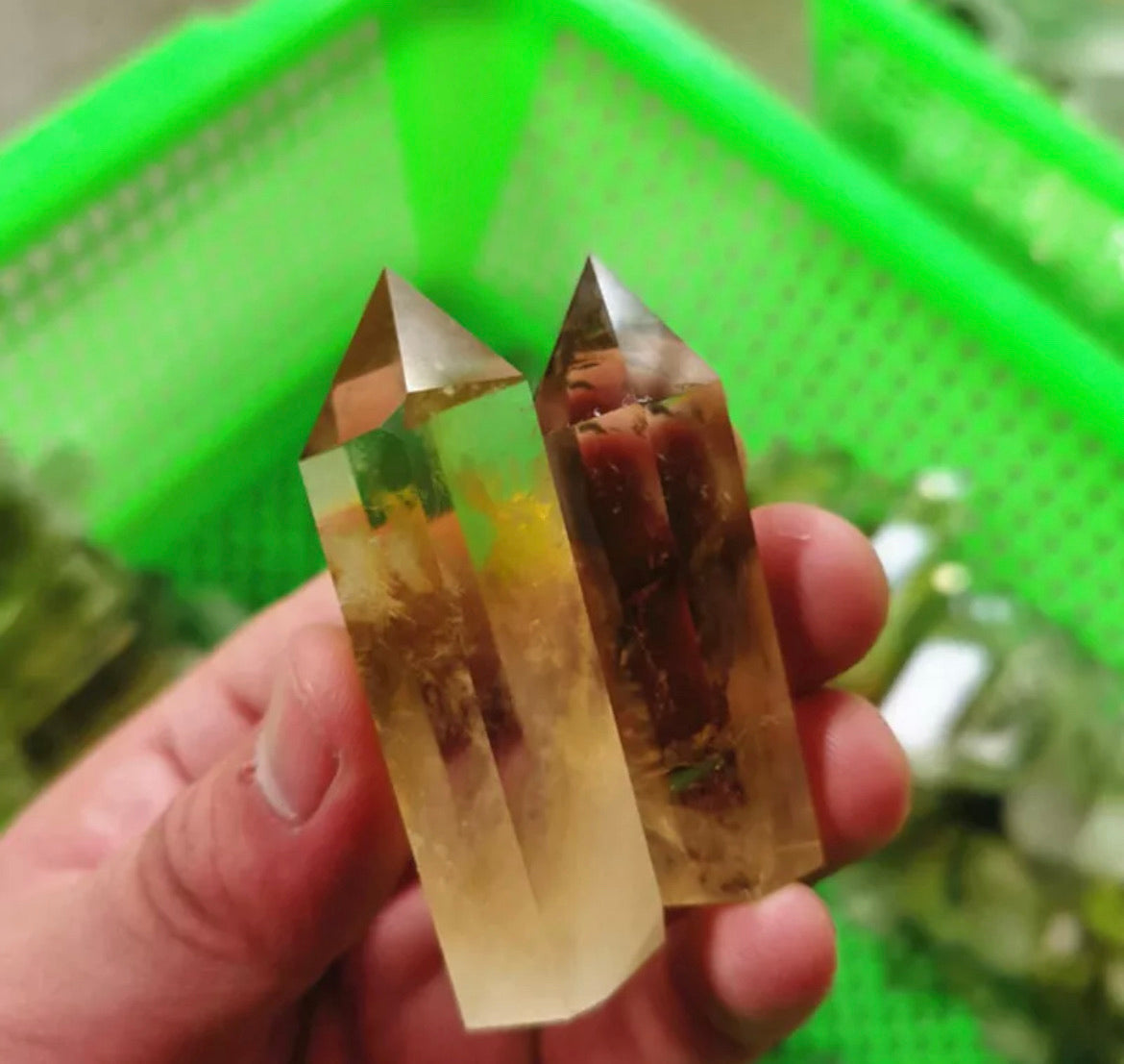 Natural Citrine Quartz gemstone Obelisk Healing Crystal Point Wand Stone Rock