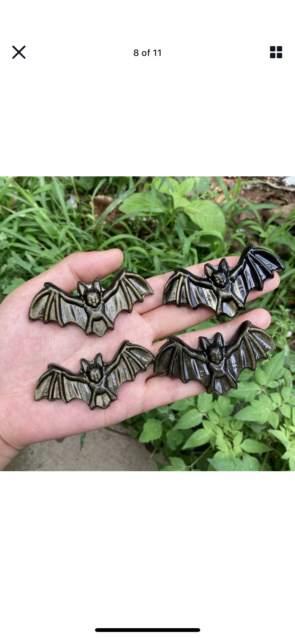 Natural Gold Obsidian gemstone carved Bat