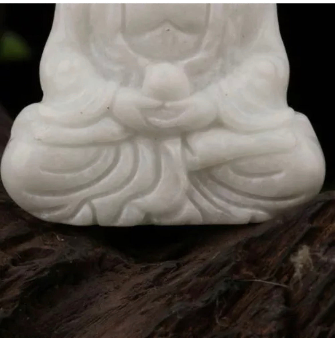 Natural White Jade gemstone Buddha figurine
