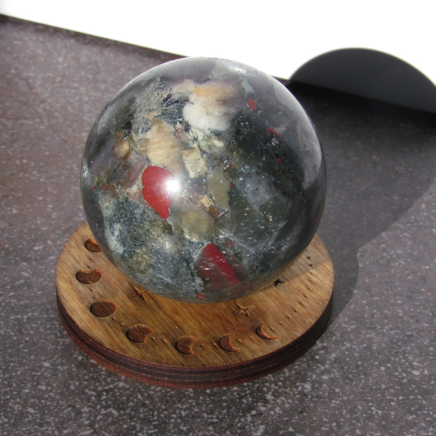 Natural African Bloodstone Crystal Gemstone Sphere