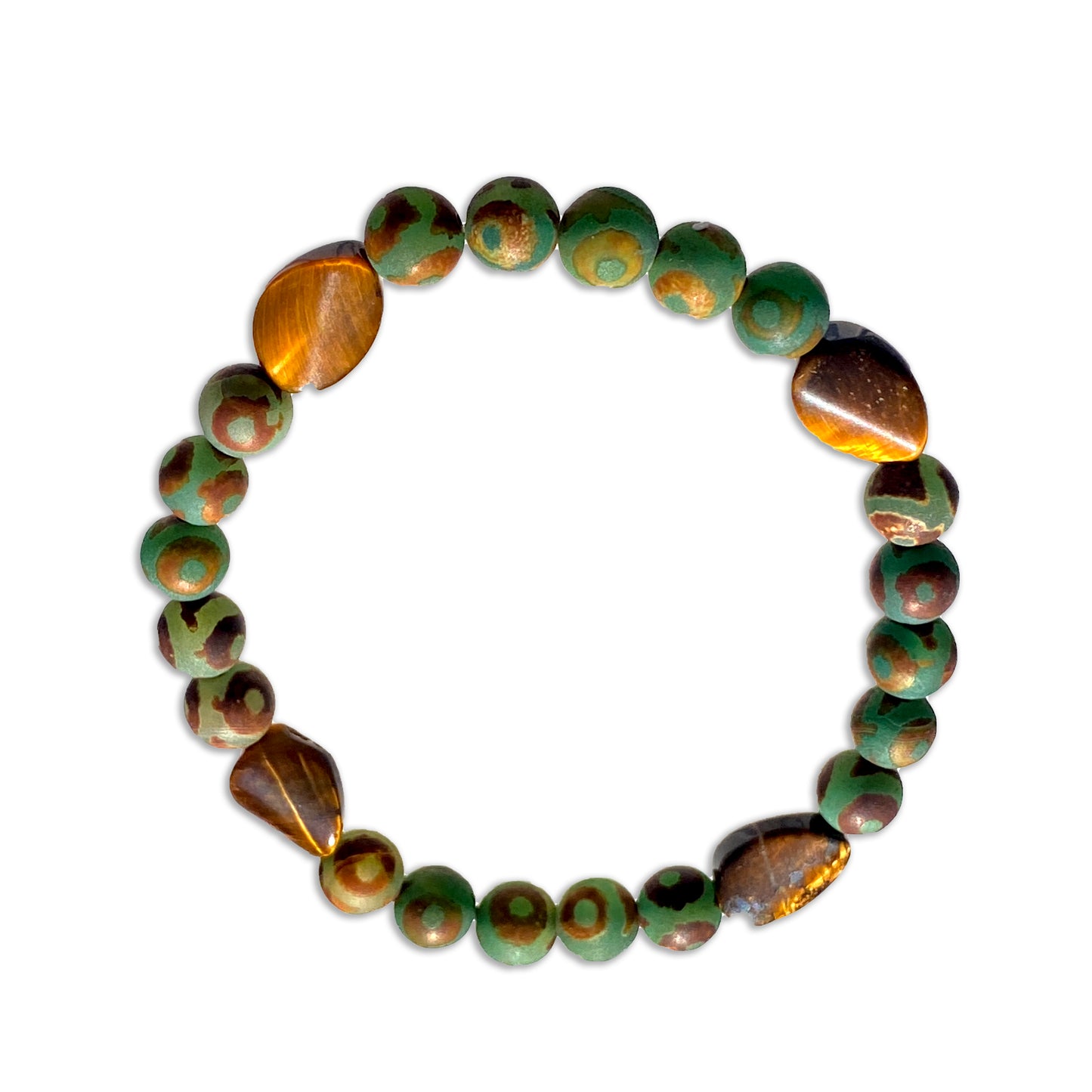 Tibetan agate and Tiger’s Eye gemstone Bracelet