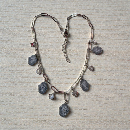glass Hamsa chain Necklace