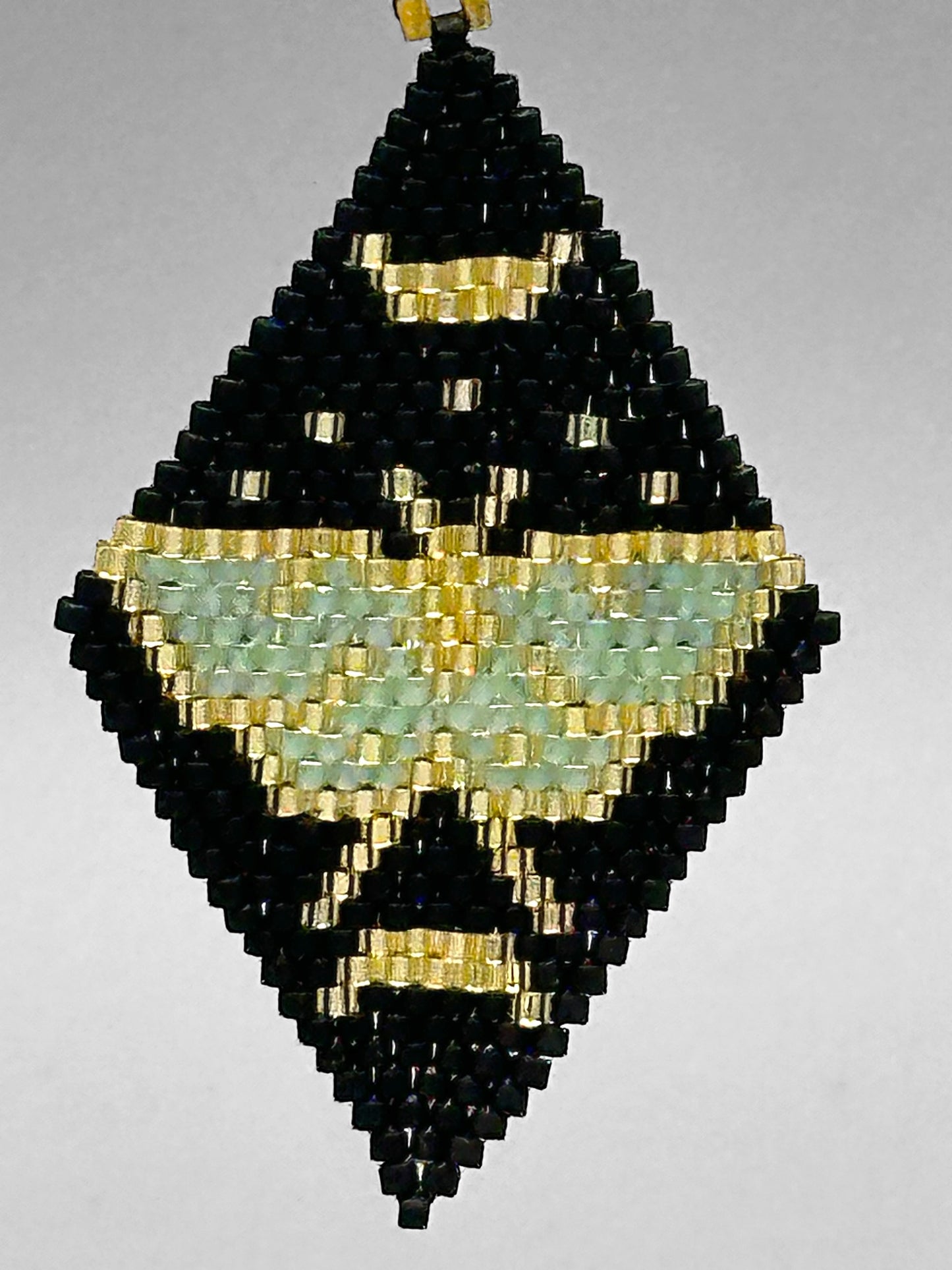 Lunar Moth Seed Bead handcrafted Earrings