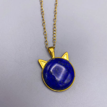 Lapis Lazuli gemstone Kitty Cat Necklace