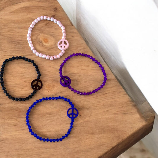 Peace Sign Bracelets gemstones