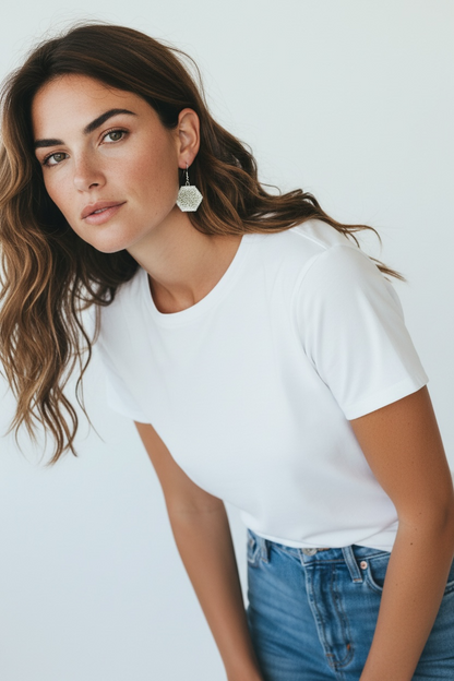 Snowflake Seed Bead Earrings