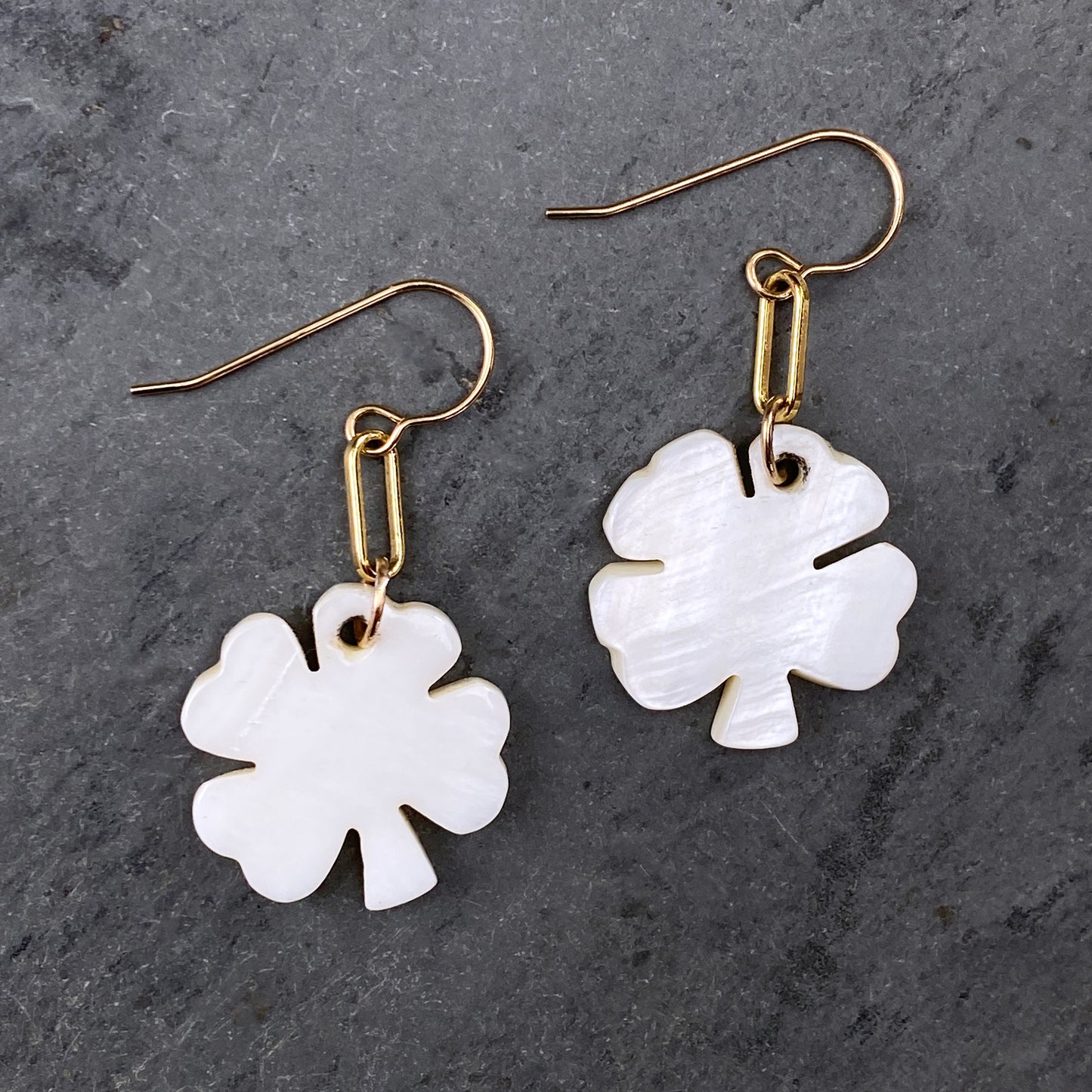 Mother of Pearl Clover Earrings