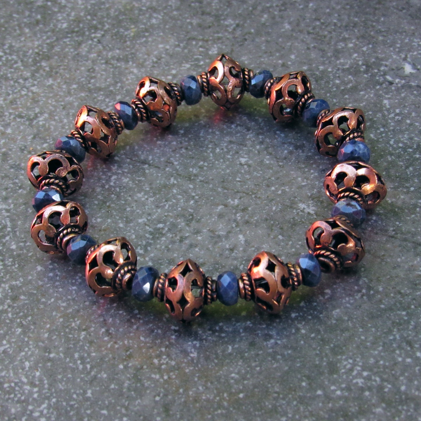 Blue Sapphire and Copper Bracelet