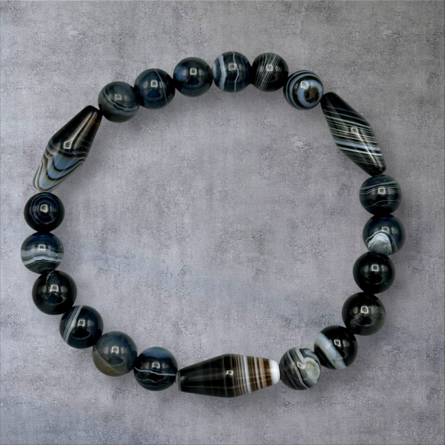 Black Banded Agate Bracelet