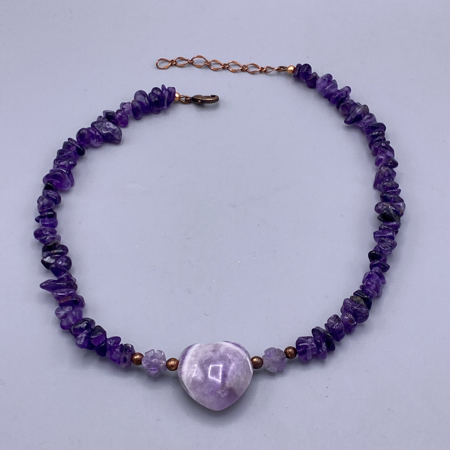 Amethyst gemstone Heart Necklace