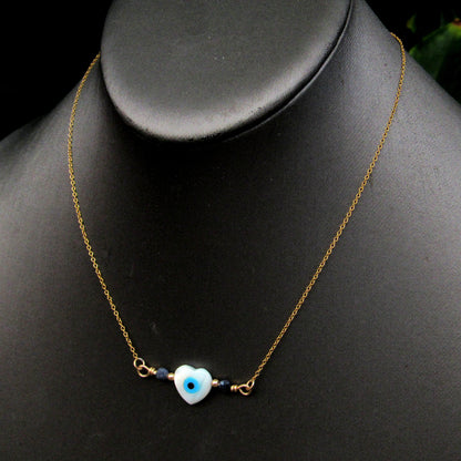 Evil Eye and Blue Sapphire Necklace