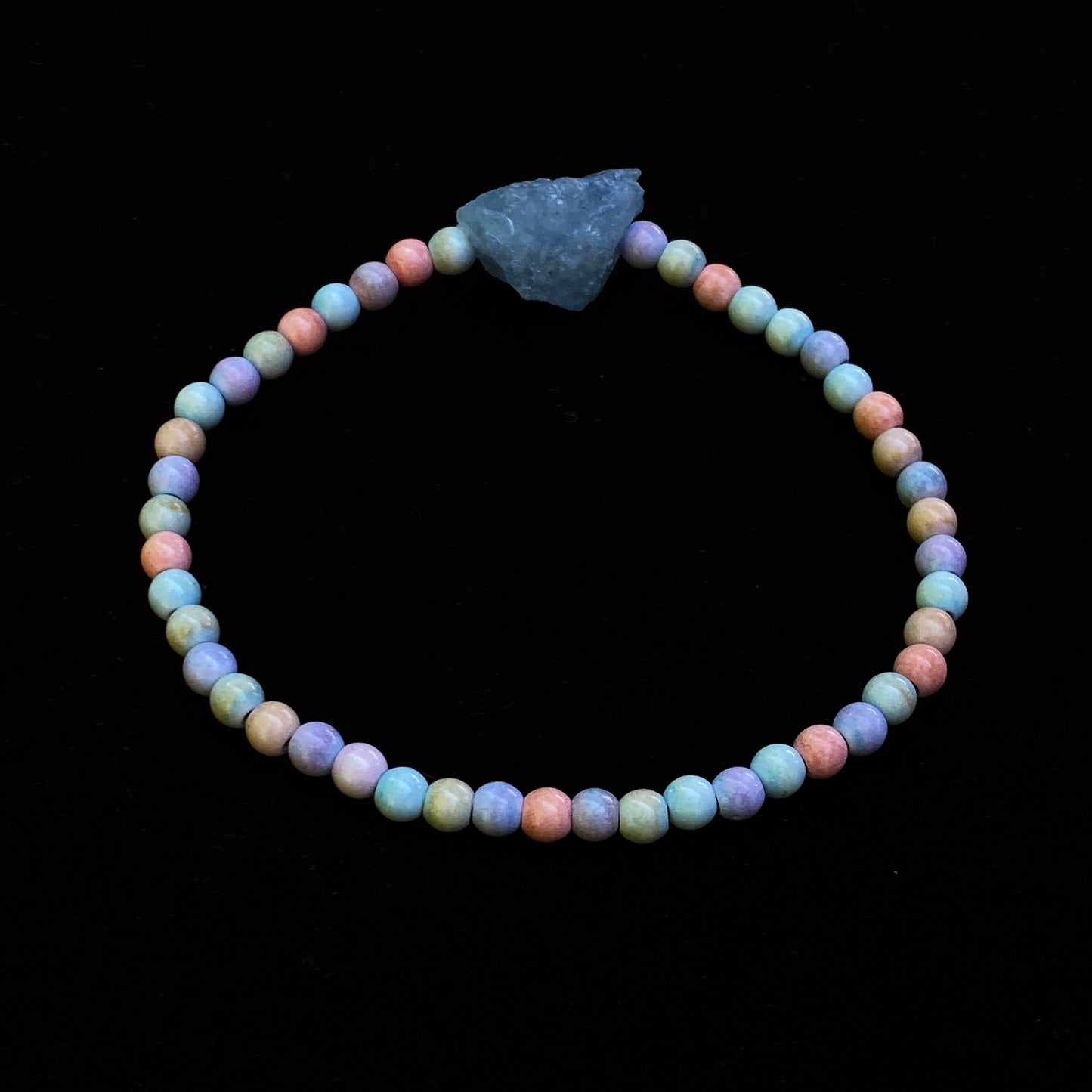 Alashan Agate and Aquamarine gemstone Bracelet