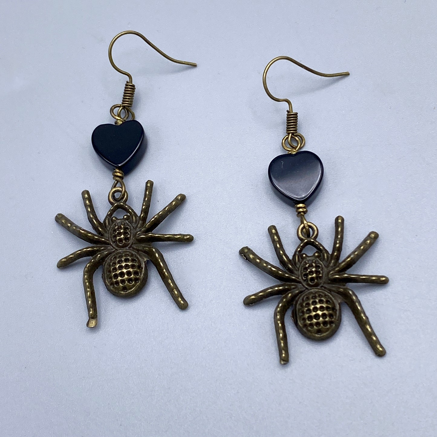 Spider and Onyx Dangle earrings