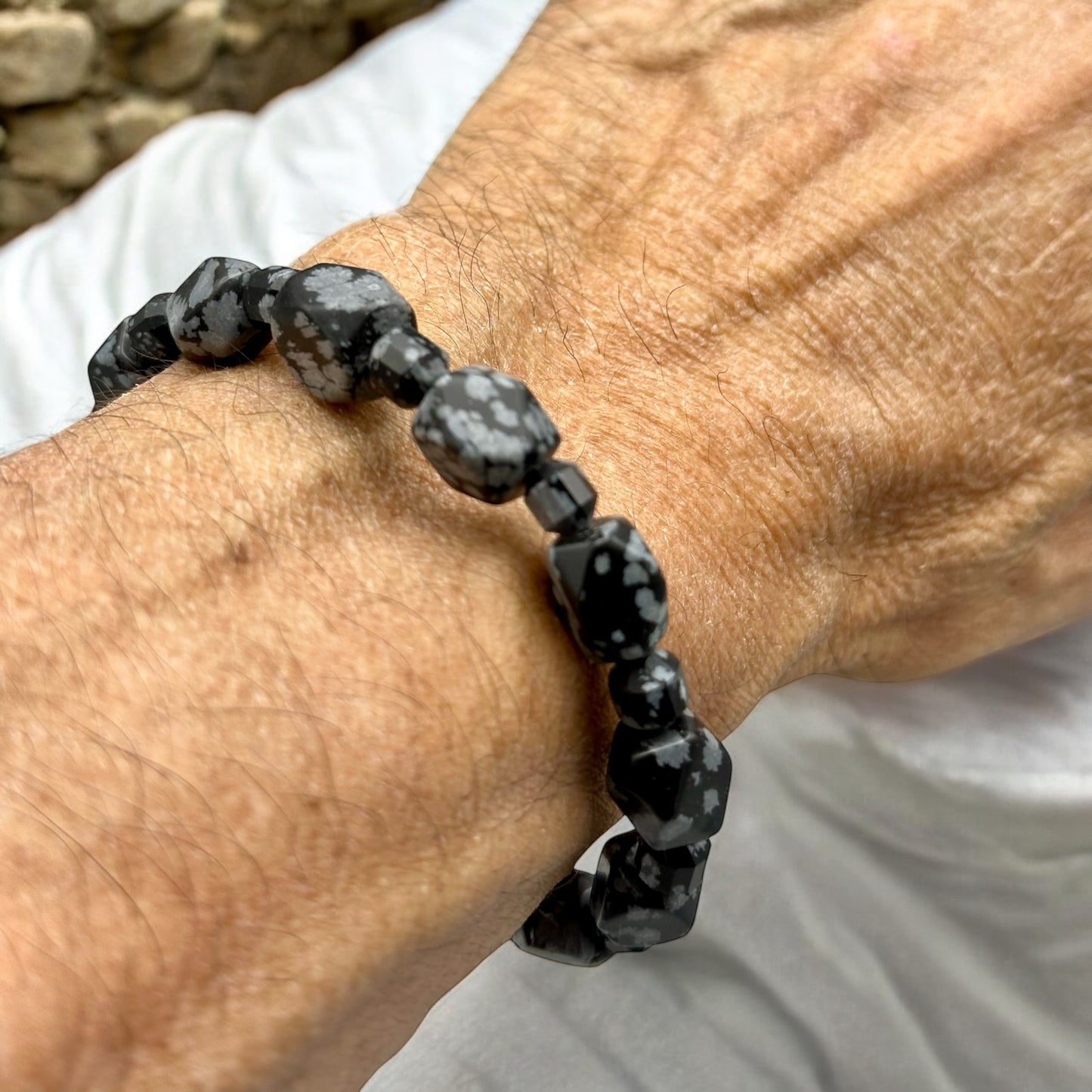 Snowflake Obsidian Bracelet