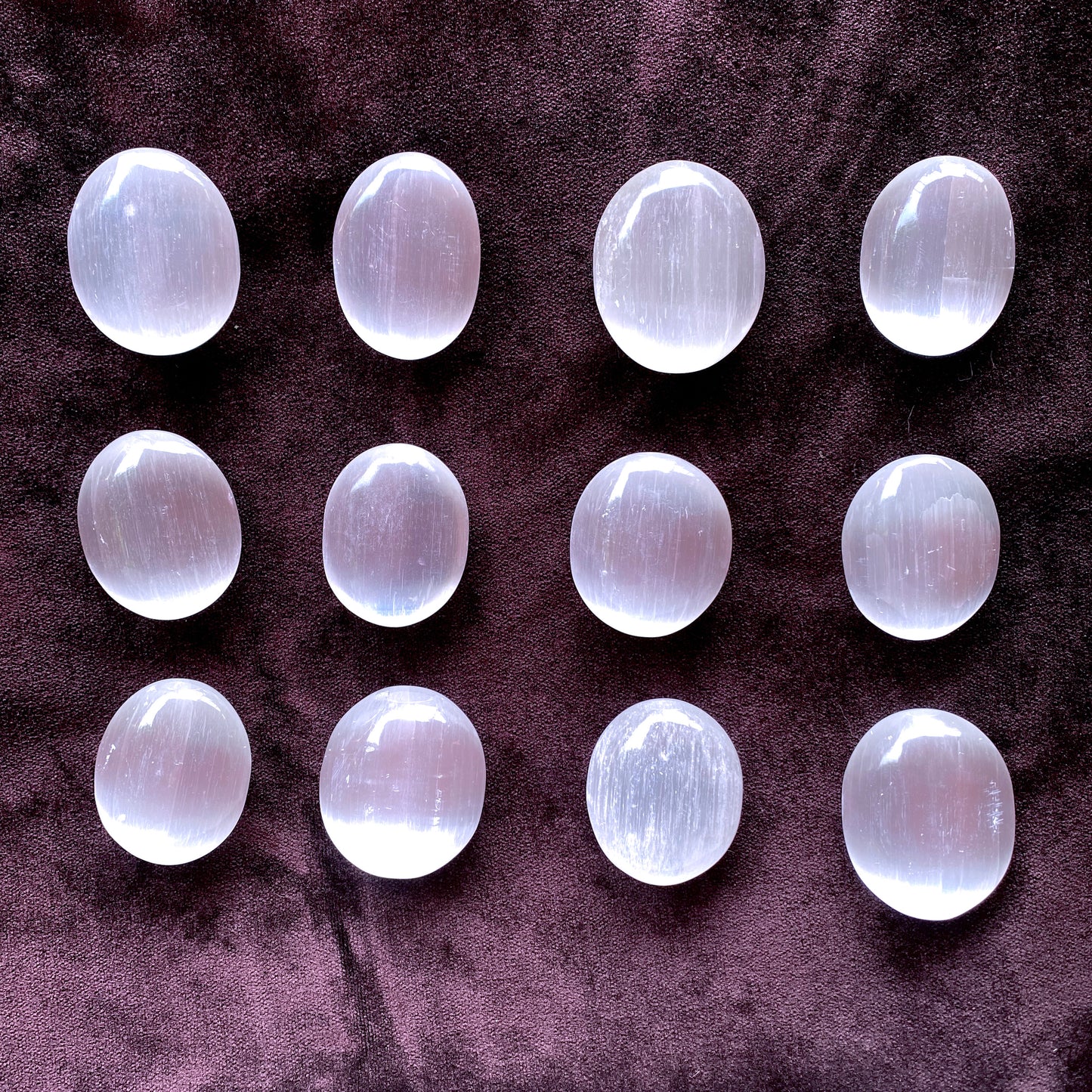 Selenite gemstone Palm Stone