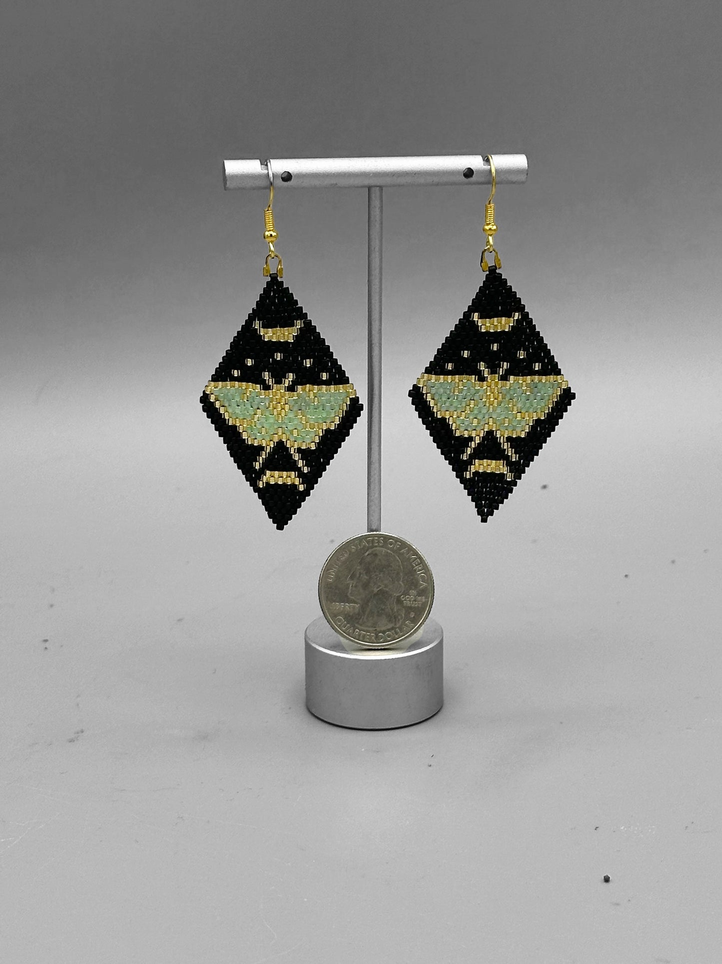 Lunar Moth Seed Bead handcrafted Earrings