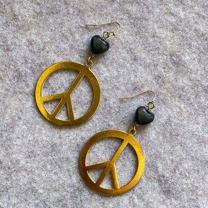 Brass Peace Signs and Gold Obsidian