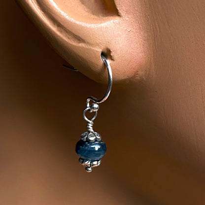 Blue Sapphire Dainty Dangle Earrings