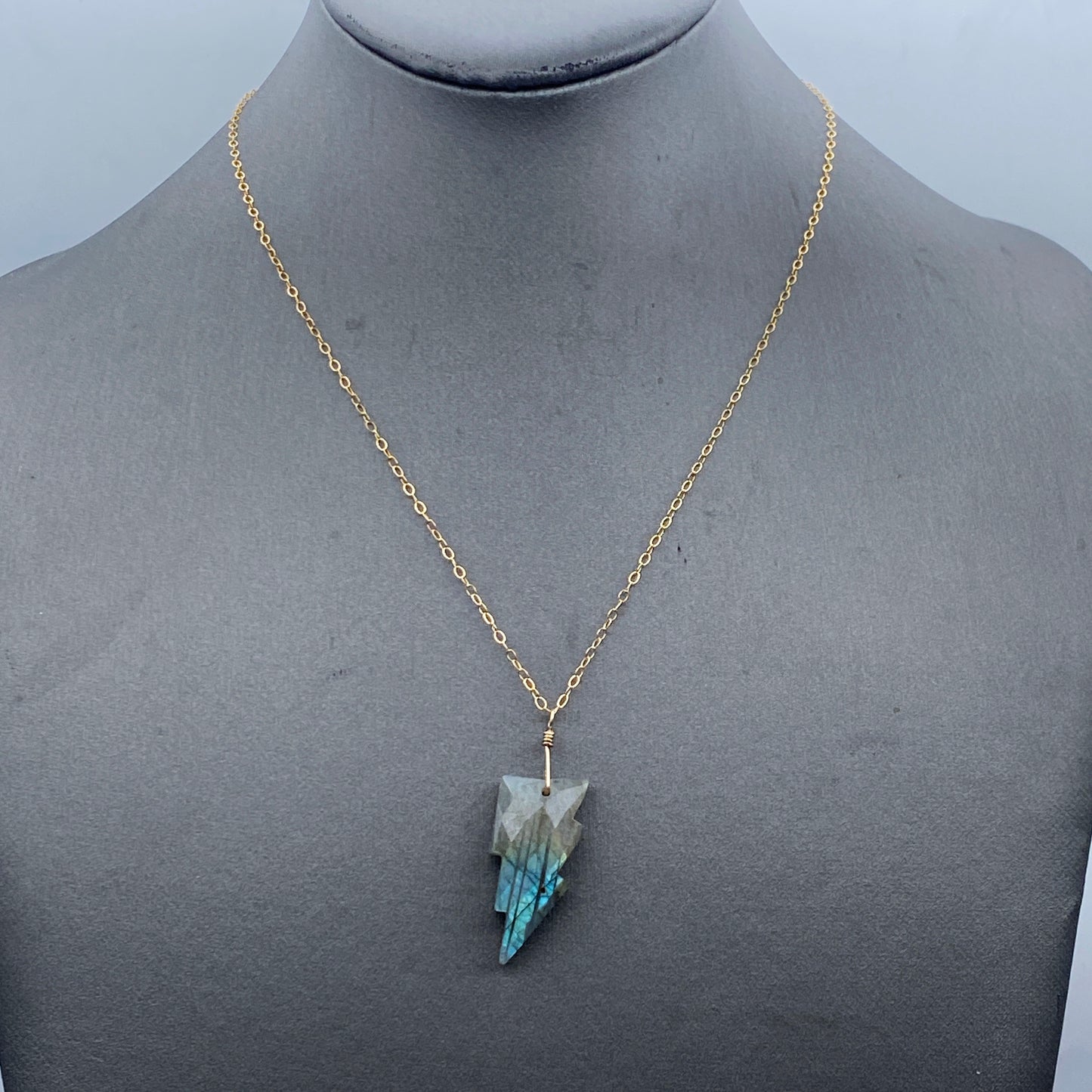 Labradorite Lightning Bolt Necklace