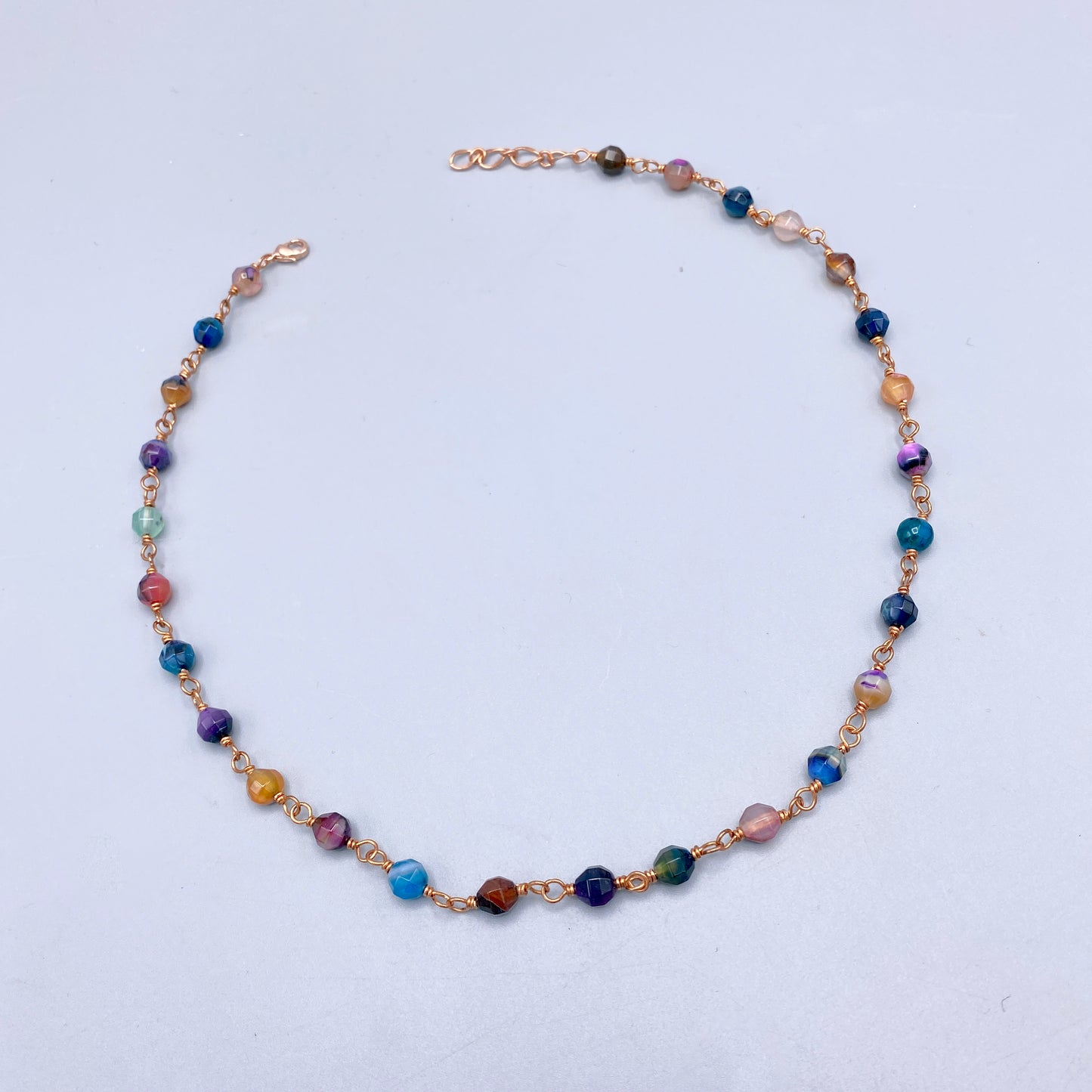 Rainbow Agate and Copper  Necklace