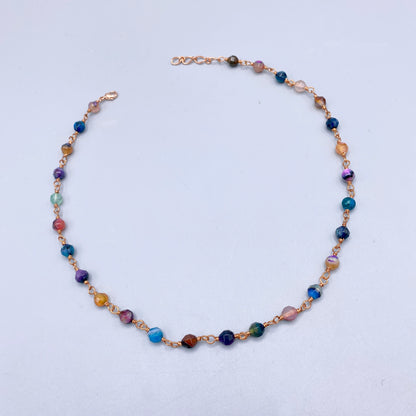 Rainbow Agate and Copper  Necklace