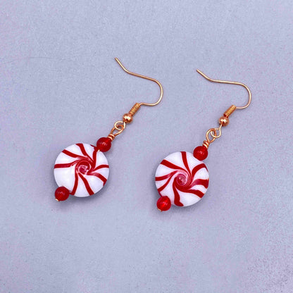 Peppermint Christmas Dangle Earrings