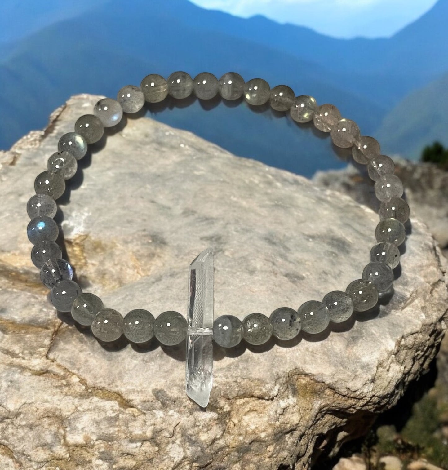 Labradorite and Quartz Bracelet