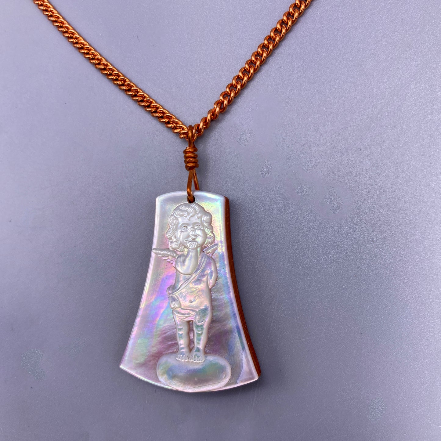 Mother of Pearl Cupid Necklace