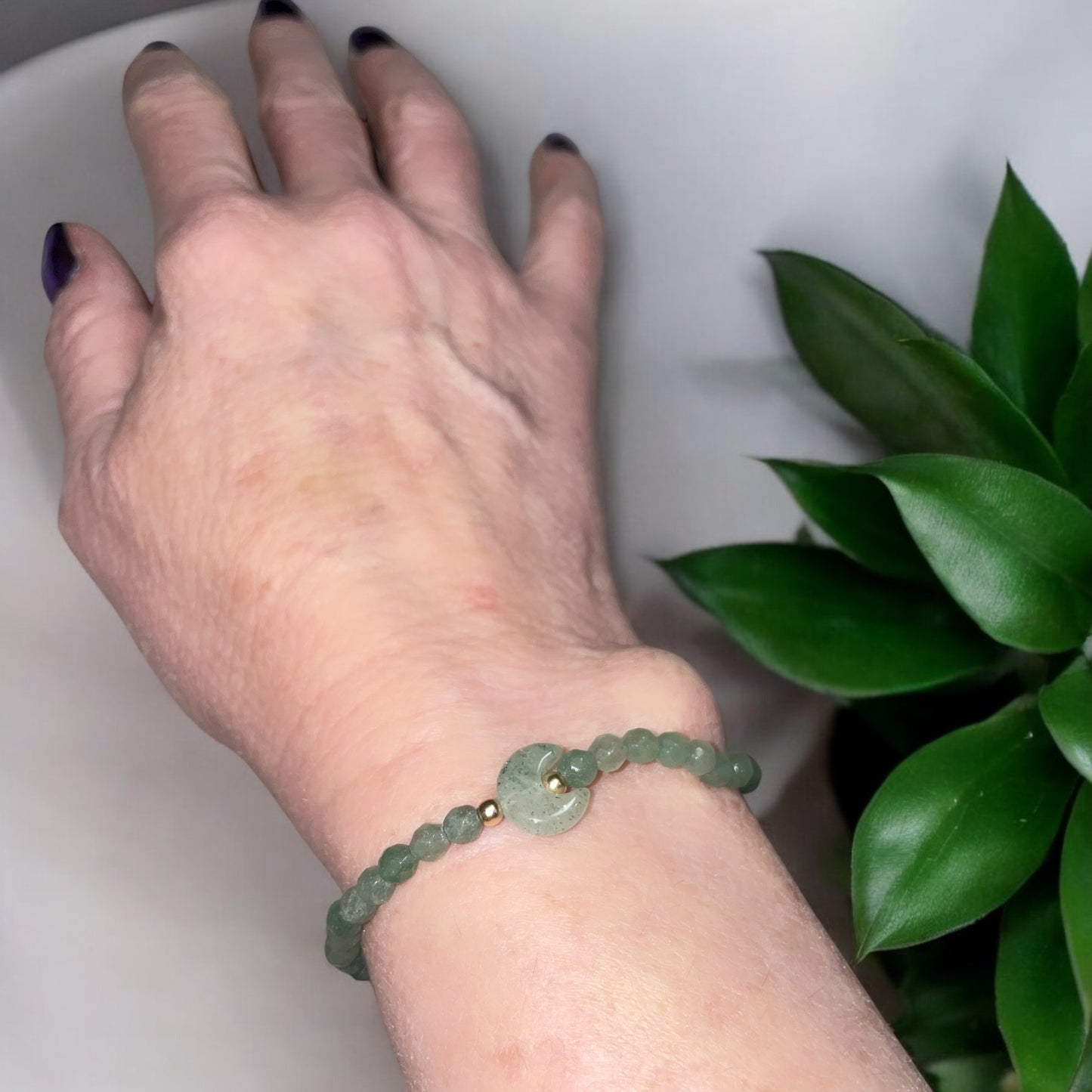 Green Aventurine Moon and Star Bracelet