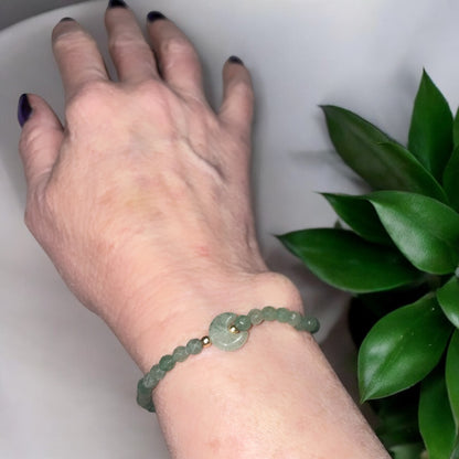 Green Aventurine Moon and Star Bracelet