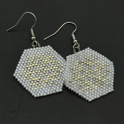 Snowflake Seed Bead Earrings