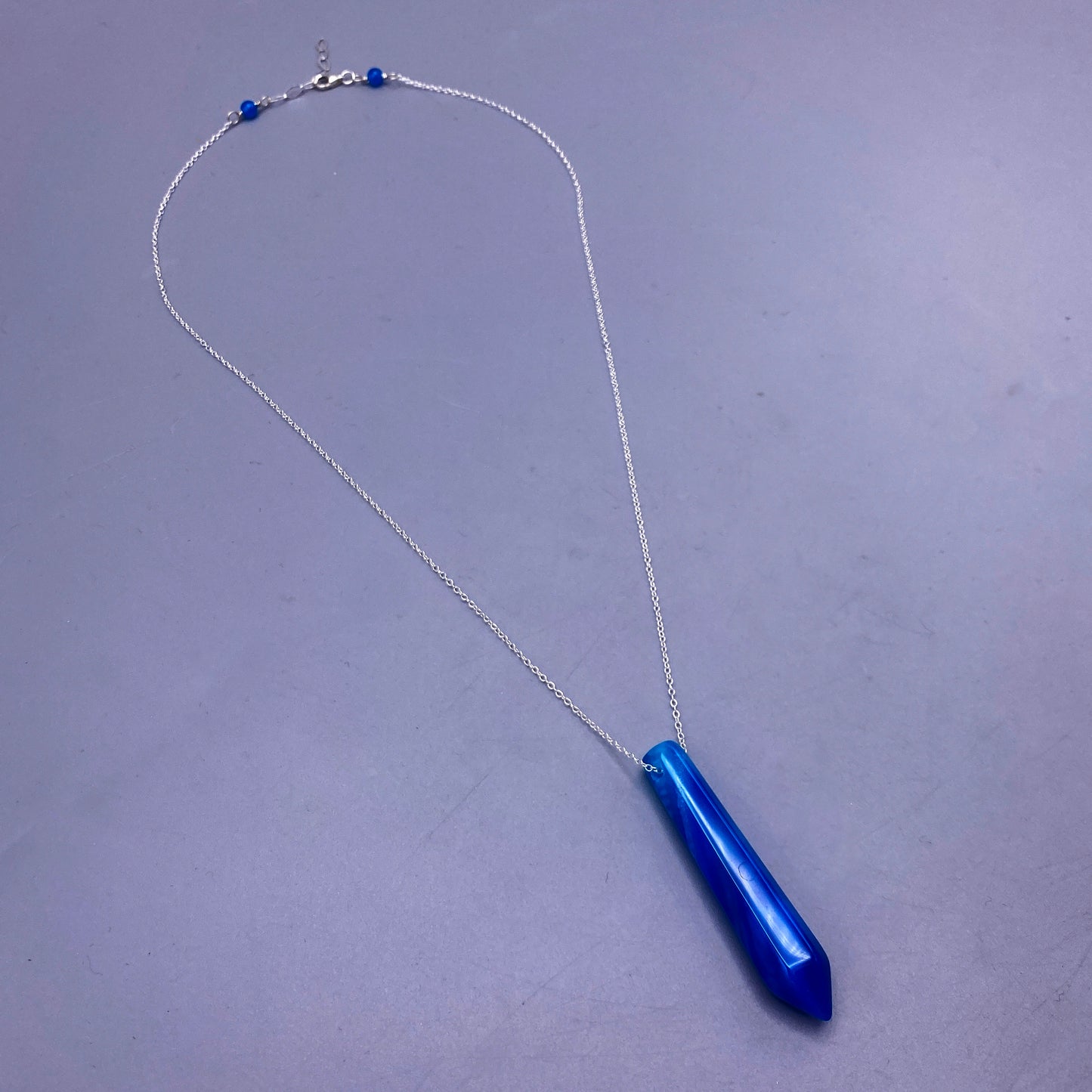 Blue Agate Point Necklace