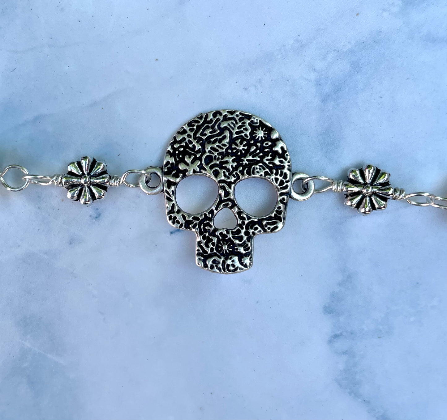 Sugar Skull and Gemstone Bracelets