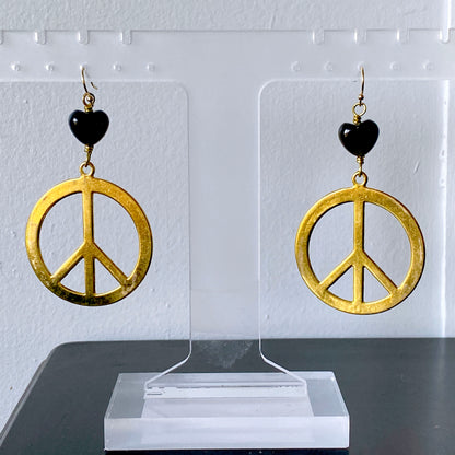Brass Peace Signs and Gold Obsidian