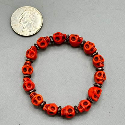 Orange Skulls  Bracelet