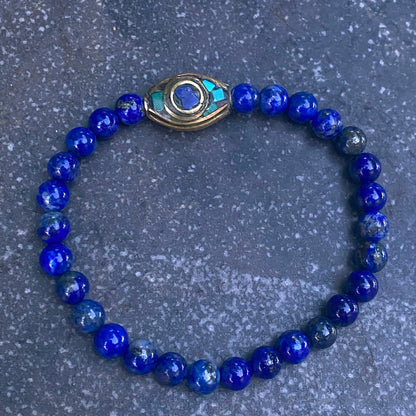 Lapis Lazuli Beaded Stretch Bracelet