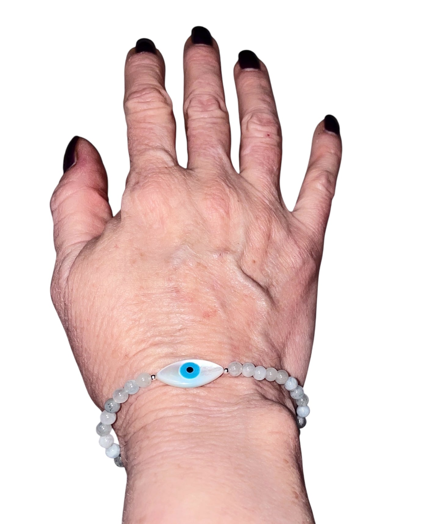 Aquamarine and Evil Eye Bracelet