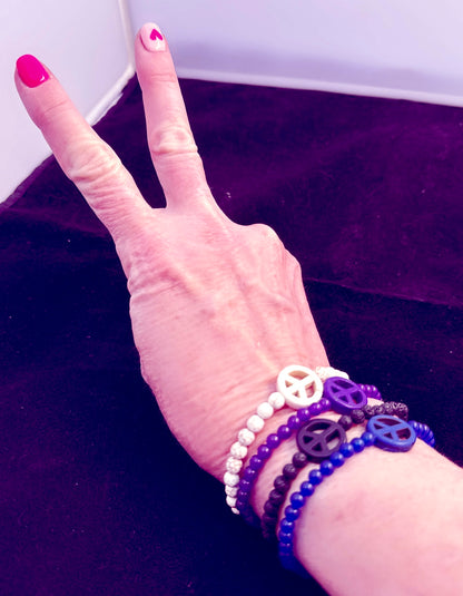 Peace Sign Bracelets gemstones