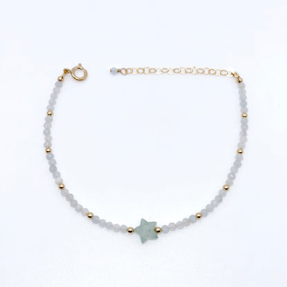 Aquamarine Star Anklet